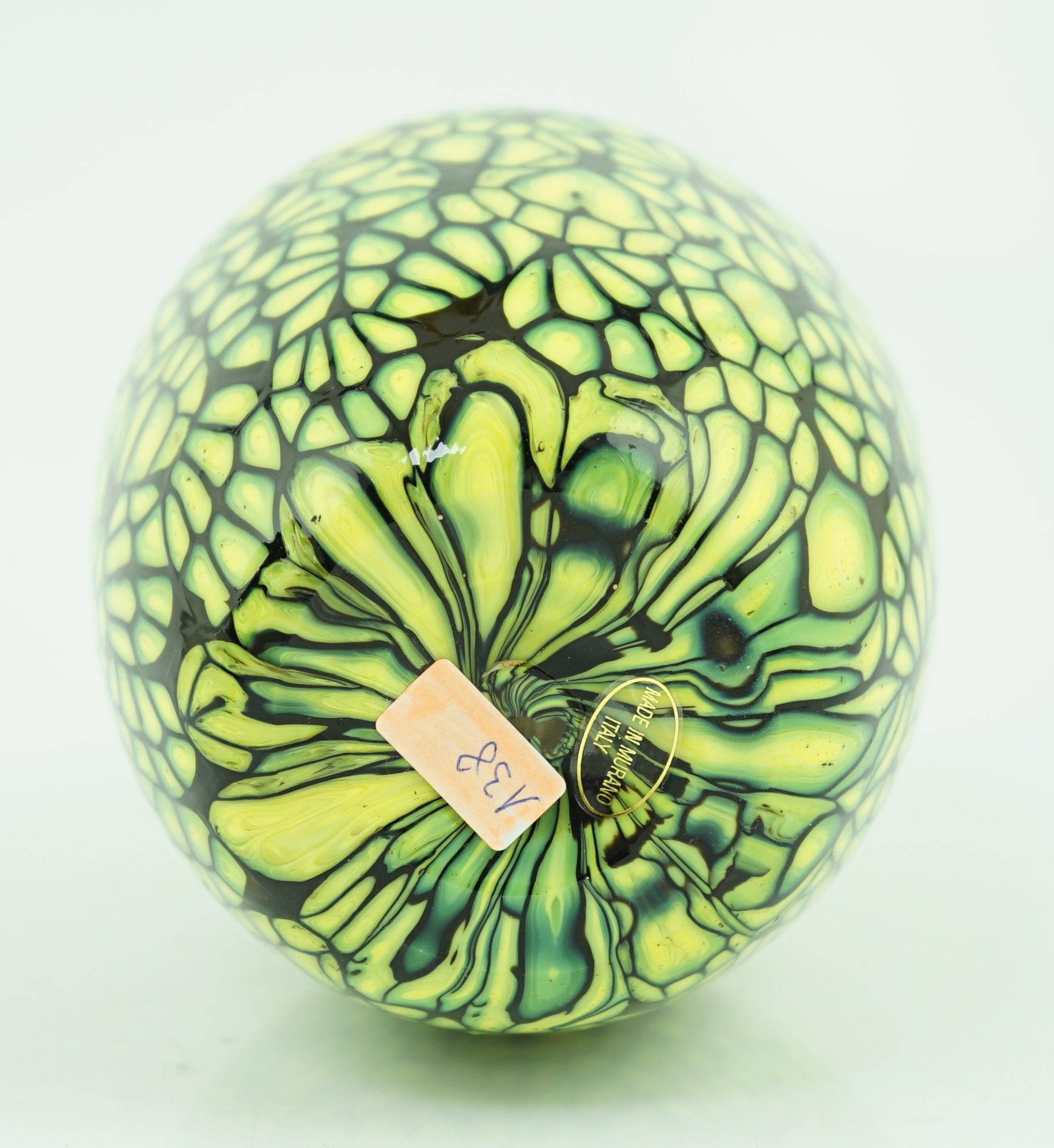 Vittorio Ferro (1932-20120 A Murano glass Murrine vase, with bright yellow murrines, on a black ground, signed, 20cm, Please note this lot attracts an additional import tax of 20% on the hammer price